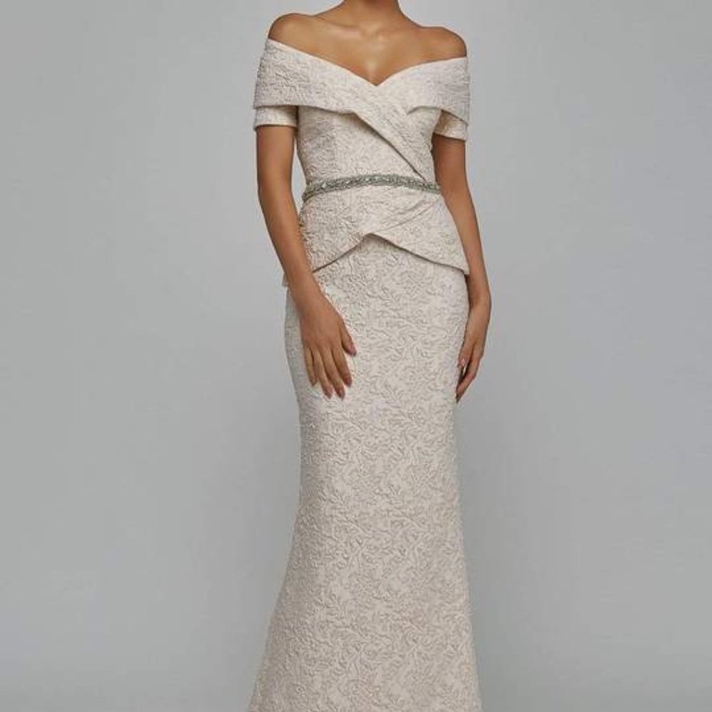 Terani Couture - Beaded Belt Sheath Gown 1921M0727